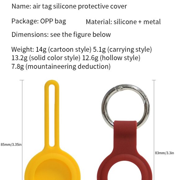 Silicone Case for Airtags with Keychain, Protective Cover for Apple Air tag Key - Picture 3 of 16